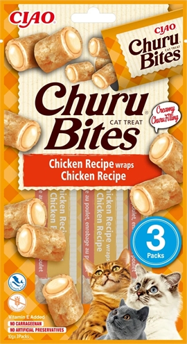 Inaba Churu Bites Cat Chicken Recipe Wraps 3x10 GR