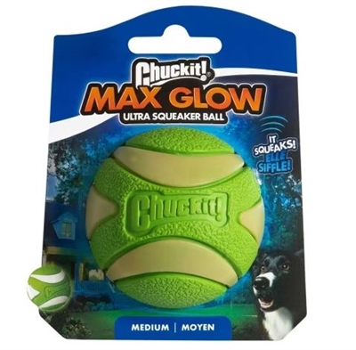 Chuckit Max Glow Ultra Squeekerbal Groen 6 cm