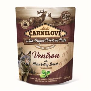 Carnilove Dog Pouch Hert / Aardbeienblad 12x300 GR