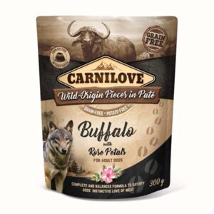 Carnilove Dog Pouch Buffel / Rozenblad 12x300 GR