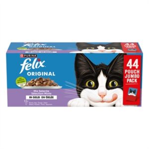 Felix Pouch Original In Gelei Mix Box Rund / Kip / Tonijn / Zalm 44x85 GR