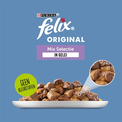 Felix Pouch Original In Gelei Mix Box 44x85g Rund/Kip/Tonijn/Zalm