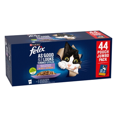 Felix Pouch Elke Dag Feest Mix Box 44x85 gr Tonijn/Zalm/Rund/Kip