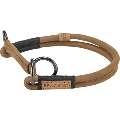 Trixie Be Nordic Half-Slip Halsband Hond Leer Bruin 40x0,8 cm