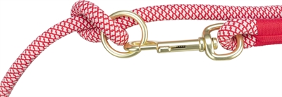 Trixie Soft Rope Hondenriem Verstelbaar Rood/Creme 200x1 cm