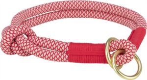 Trixie Soft Rope Halsband Hond Half-Slip Rood/Creme 45x1 cm
