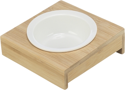 Trixie Keramische Voer-/Waterbak met Bamboe Houder 15x15x5 CM 250 ML