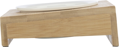 Trixie Keramische Voer-/Waterbak met Bamboe Houder 15x15x5 CM 250 ML