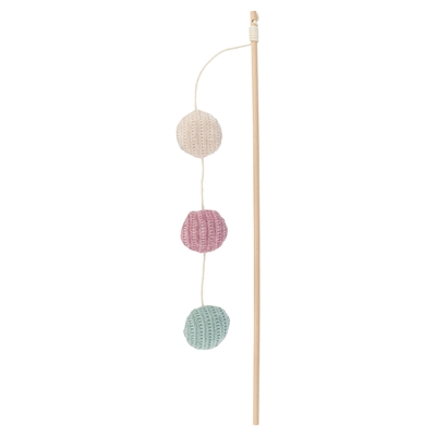 Trixie Kattenspeelgoed Kattenhengel Met 3 Balletjes Hout Met Catnip 40 CM 4 ST