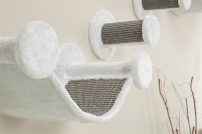 Trixie Katten Klimset Muur 4 Klimplekken Wit/Grijs 78x30x30 CM