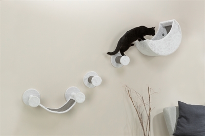 Trixie Katten Klimset Muur 4 Klimplekken Wit/Grijs 78x30x30 CM