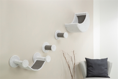Trixie Katten Klimset Muur 4 Klimplekken Wit/Grijs 78x30x30 CM