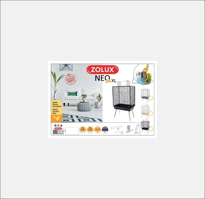 Zolux Vogelkooi Neo Jili XL Zwart 81x48x132 cm