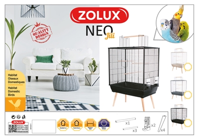 Zolux Vogelkooi Neo Jili Zwart 78x48x112 cm