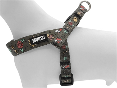 Morso Mini Hondentuig Groen 32-41x2,5 cm Verstelbaar Gerecycled