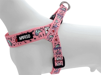 Morso Mini Hondentuig Verstelbaar Roze 29-38x2,5 CM