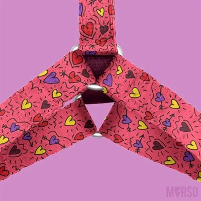 Morso Hondentuig H-tuig Roze 60-80x2,5 cm Gerecycled