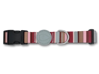 Morso Halsband Hond Gerecycled Skyline Rood/Roze 37-58x2,5 cm