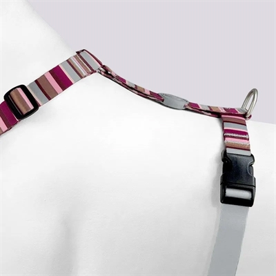 Morso Hondentuig H-tuig Gerecycled Skyline Rood/Roze 50-70x1,5 cm