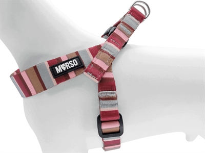 Morso Mini Hondentuig Verstelbaar Skyline Rood/Roze 29-38x2,5 cm