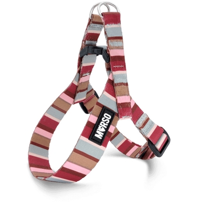 Morso Mini Hondentuig Verstelbaar Gerecycled Skyline Rood / Roze 32-41x2,5 CM