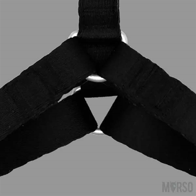 Morso Hondentuig H-tuig Gerecycled Zwart 40-55x1,5 cm