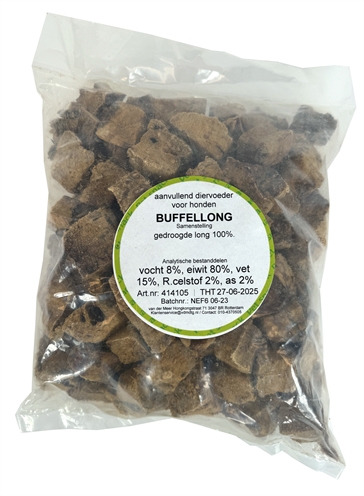 Petsnack Long Blokjes 250-300 gr gedroogde buffellong