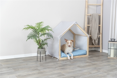 Trixie Hondenmand Tent Lias Hout Zand/Blauw 88x61x89 cm — Comfortabele plek voor jouw hond