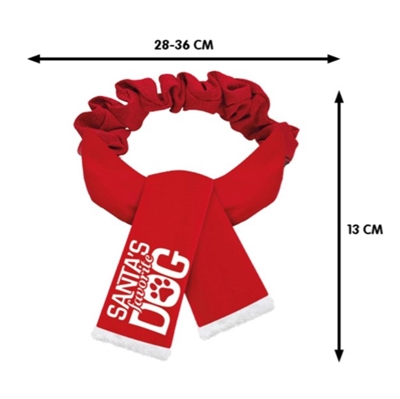 Plenty Gifts Kerst Sjaal Santa's Favorite Dog Rood Small