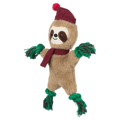 Trixie Xmas Luiaard Pluche Flostouw 30 cm Hondenspeeltje