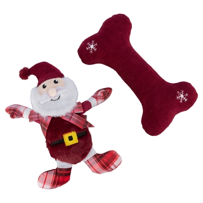 Trixie Xmas Giftset Bot Met Kerstman Pluche / Stof 30 CM