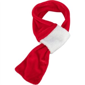 Trixie Xmas Sjaal Fluweellook Rood / Wit 70 CM