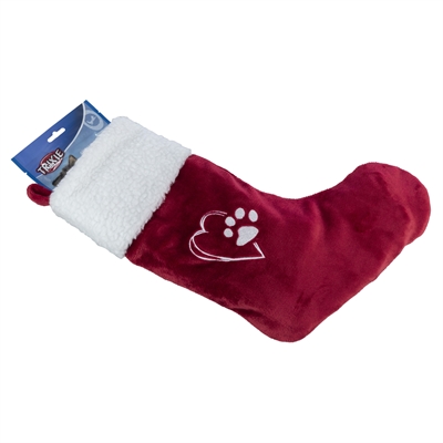 Trixie Kerstsok Pluche Rood/Wit 47 cm voor huisdieren