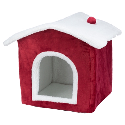 Trixie Xmas Kattenmand Huis Rood / Wit 35x38x45 CM