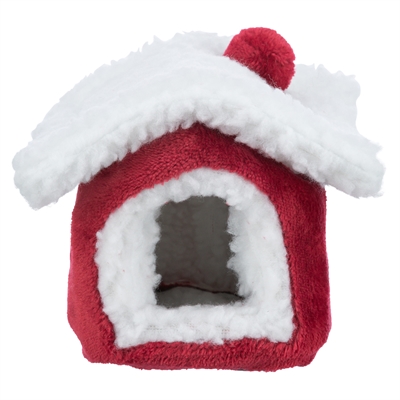 Trixie Xmas Cuddly Cave voor Muis/Hamster 15x15x12 cm Rood/Wit