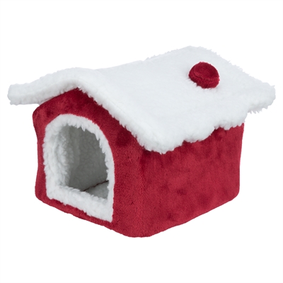 Trixie Xmas Cuddly Cave Degoe Rood / Wit 23x24x18 CM