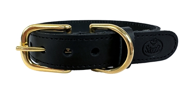 Sazzz Halsband Hond Braveheart Classic Leer Zwart 42-50x3 CM