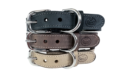 Sazzz Halsband Hond Nomad Leer Beige 32-39x2,5 CM