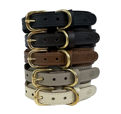 Sazzz Halsband Hond Pioneer Classic Leer Taupe 37-45 cm