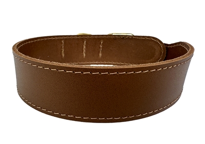 Sazzz Halsband Hond Leer Zadelbruin 42-50x3,5cm