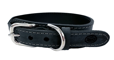 Sazzz Halsband Hond Boho Vintage Leer Antraciet 32-39x3 CM