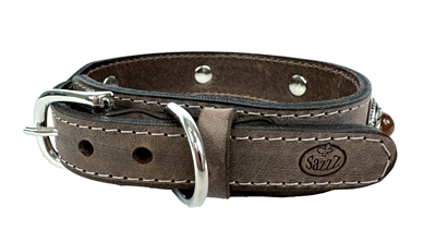 Sazzz Halsband Hond Bruin Leer 42-50x3,5 CM