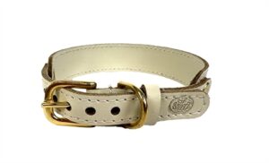 Sazzz Halsband Hond Sweetie Classic Leer Creme 22-28x2,5 CM