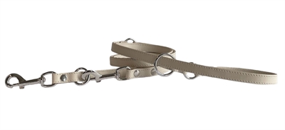 Sazzz Hondenriem Passion Classic Verstelbaar Leer Creme 113/156/181x1,5 CM