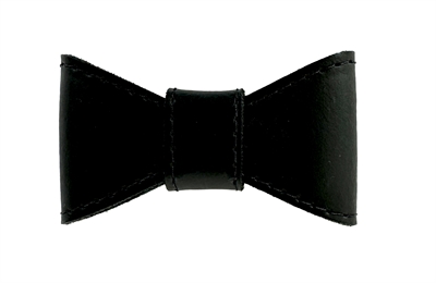 Sazzz Vlinderstrik Glamper Classic Leer Zwart M Voor Halsband 2 CM