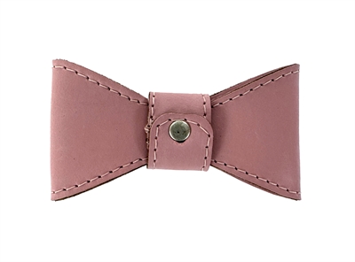Sazzz Vlinderstrik Leer Roze M voor Halsband 2 CM