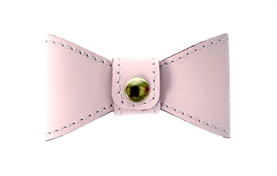 Sazzz Vlinderstrik Leer Lichtroze M voor Halsband 2 CM