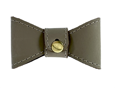 Sazzz Vlinderstrik Leer Taupe L voor Halsband 3 CM
