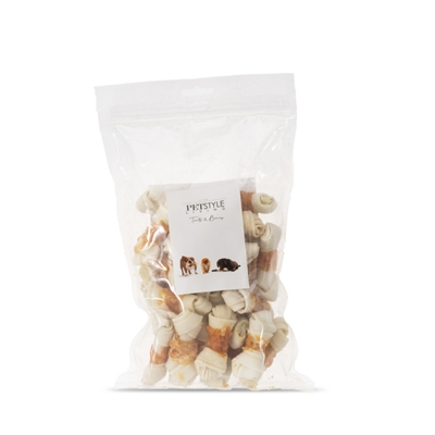 Petstyle Living Geknoopt Bot Wit Met Kip 6,5-7,5 CM 25 ST