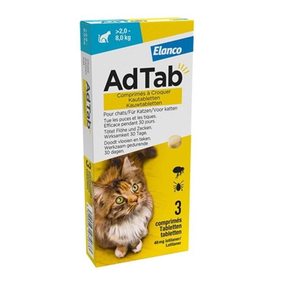 Adtab Kauwtablet Kat 2-8 KG 3 Tbl
